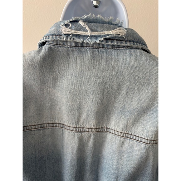 One Teaspoon Denim Mini Dress Size Medium Zip Front Modern Utility Designer - Picture 8 of 16